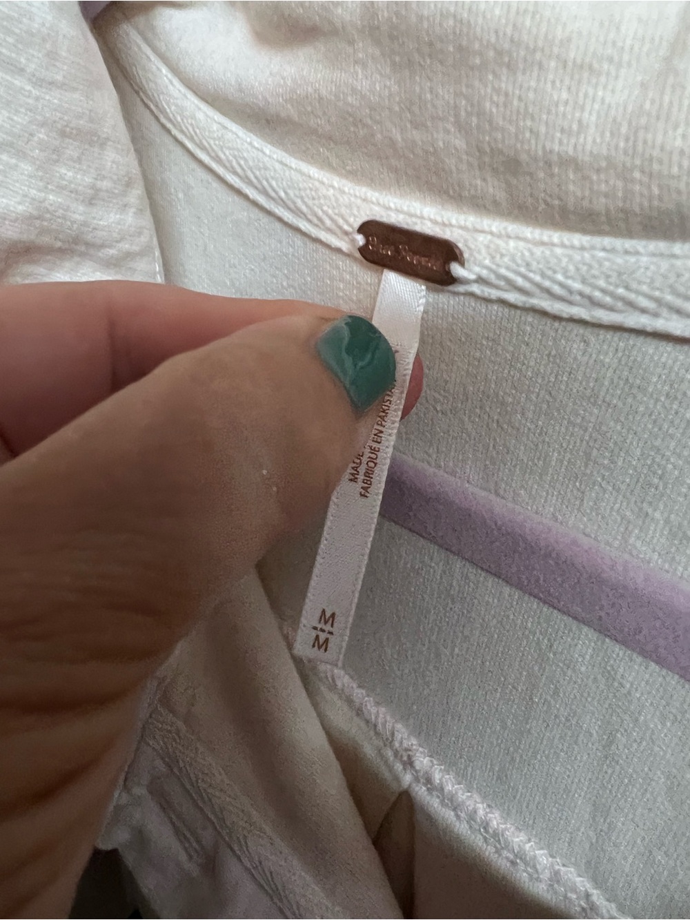 FREE PEOPLE Cream Ruby Style Distressed Oversized Bohemian Shacket, M - Picture 16 of 16